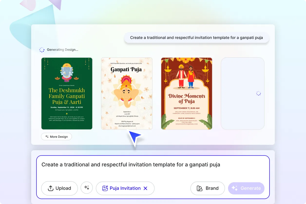 Free AI Puja Invitation Generator, Online Invitation Maker Tool